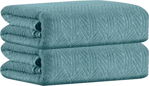Miniatura 7 de CHINO Juego de 8 toallas de baño turquesa, 2 toallas grandes/2 toallas de mano/4 toallitas, toalla de baño grande de 600 GSM, toalla de secado