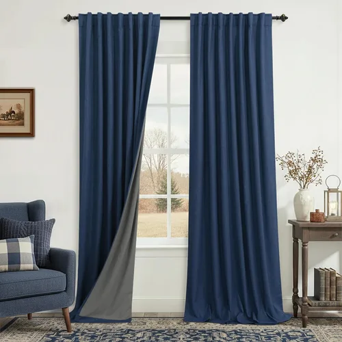 Miniatura 92 de KOUFALL - Cortinas de medio estilo francés de lino para ventana, juego de 2 cortinas cortas de 40 pulgadas de longitud, para privacidad, cortinas