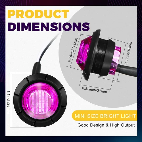 Miniatura 2 de 50 luces LED redondas de 3/4 para remolque, luces LED delanteras y traseras de 12 V, luces de remolque impermeables para camión, automóvil, autobús