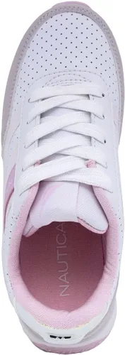 Miniatura 5 de Nautica Zapatos de moda para niñas, tenis bajos con cordones para niños grandes, niños pequeños y niños pequeños (tacón regularsuela de plataforma)