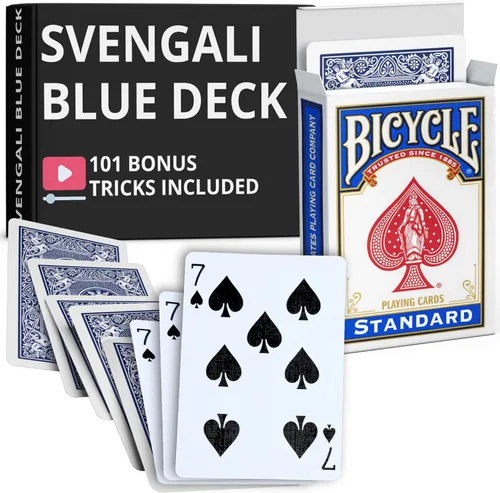 Miniatura 31 de Ted's Sterling Magic Precision Blue Rider Back Bicicleta Svengali Deck con instrucciones para más de 100 trucos (2 de clubes)