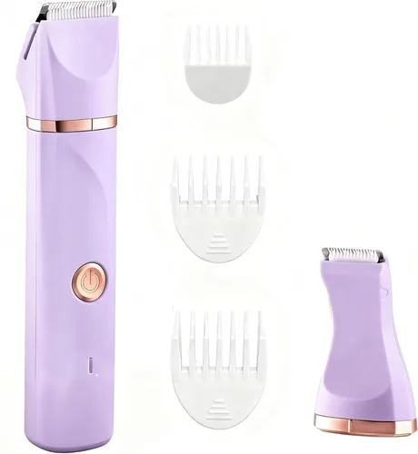 Miniatura 10 de Maquinilla de afeitar eléctrica impermeable para bikini para mujeres, afeitadora de vello púbico, afeitadora recargable con cuchillas cerámicas