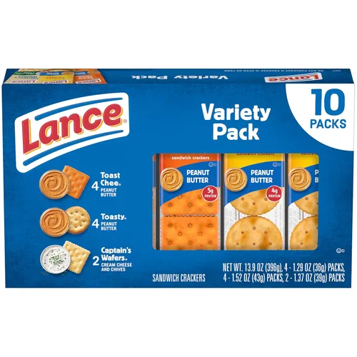 Miniatura 14 de Lance Galletas tipo sándwich, hechas con galletas integrales, mantequilla de maní, 10 paquetes individuales