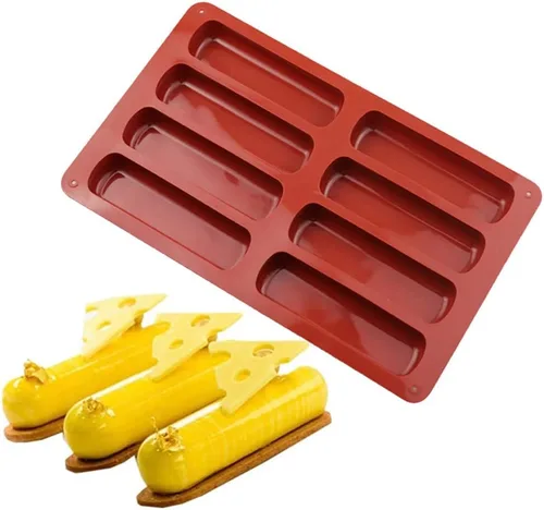 Miniatura 2 de Molde de silicona para galletas de dedo, molde de barra de chocolate, molde antiadherente de silicona para pastel Twinkie, molde de tira rectangular