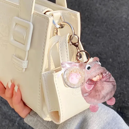 Miniatura 8 de Keychain Charm with A Cute Doll and Preserved Flower Ball for Girls and Womens Key Car Key Holder Purse Handbag
