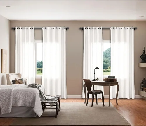 Miniatura 8 de Fcosie Cortinas de lino de 50 pulgadas de ancho x 63 pulgadas de largo, paneles de cortina filtrantes de luz, paneles de cortina con ojales