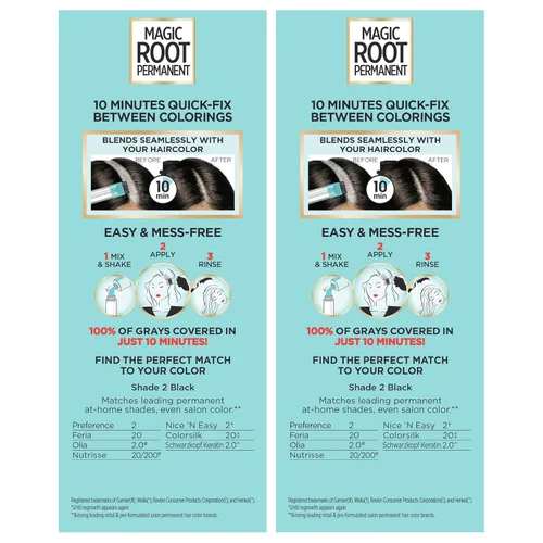 Miniatura 5 de L’Oréal Paris - Tinte permanente para el cabello Magic Root, kit de tinte de 10 minutos para rescatar las raíces con 100% de cobertura de canas, 2 2