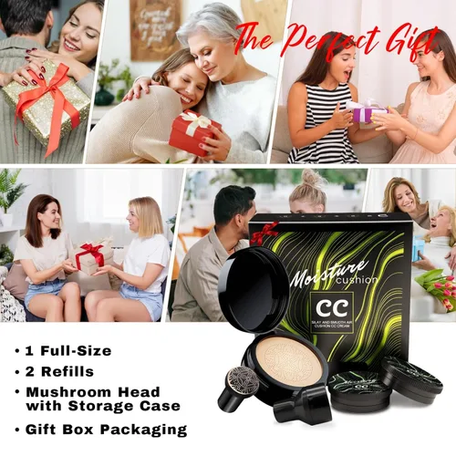 Miniatura 7 de Mushroom Head Air Cushion CC Cream - Base de maquillaje facial BB Cream para piel madura, corrector hidratante que ilumina el tono de piel uniforme