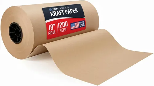 Miniatura 12 de Bryco Goods Papel de regalo blanco de 18 x 1200 pulgadas (100 pies), rollo de papel kraft para pintura, dibujo, pancarta, tablón de anuncios, uso