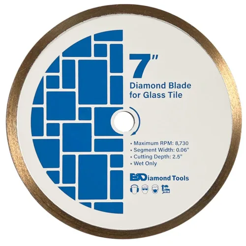 Miniatura 25 de Hojas de sierra de diamante de 7" para azulejos de porcelana, cerámica y azulejos de piedra, eje de 5/8" Hoja de azulejos de porcelana
