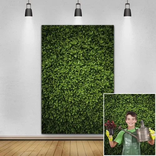 Miniatura 3 de Yeele Fondo de pared de hierba de 6 x 9 pies para fotografía, hojas verdes naturales, fondo de fotos, boda, fiesta de cumpleaños, decoración de mesa