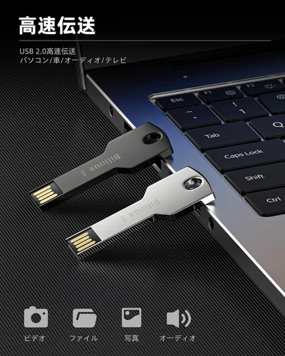 Miniatura 6 de Bilious Llavero USB 2.0 128G, estilo metal, portátil, USB 2.0, memoria USB 2.0, impermeable, con forma de llave, 128 GB para almacenamiento y copia