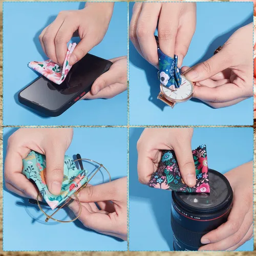 Miniatura 6 de Weewooday Paquete de 18 paños de limpieza para lentes, diseño de cactus de llama, paños de limpieza de microfibra para lentes limpios, lentes de sol
