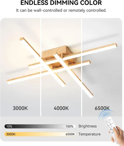 Miniatura 4 de Lámpara de techo moderna Sputnik LED regulable con control remoto, iluminación de techo negra empotrada, lámpara de techo para dormitorio, estudio