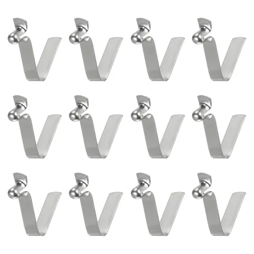 HARFINGTON 12 unids botón único kayak paleta broche resorte clip 0.630x0.220 in 65Mn resorte acero en forma de V hueco elevación telescópica tubo de