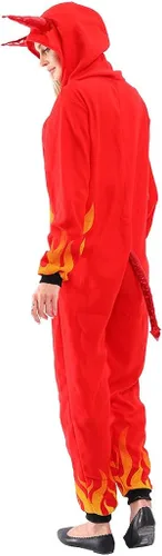 Miniatura 2 de ReneeCho Disfraz de Diablo de Halloween para mujer overol de pijama de demonio