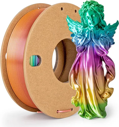 Miniatura 42 de Filamento de seda PLA para impresora 3D Filamento de seda PLA de triple color 1.75mm Filamento para impresión 3D Compatible con la mayoría de Tri