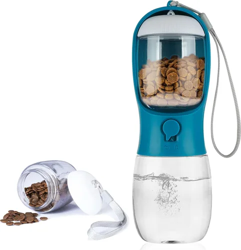 Miniatura 24 de Botella de agua para perros con recipiente para alimentos, dispensador de agua portátil a prueba de fugas para mascotas, para caminar, senderismo
