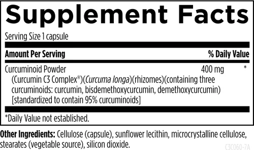 Miniatura 3 de Designs for Health Complejo de curcumina C3, suplemento de cúrcuma curcuminoide altamente biodisponible, 400 mg con 3 curcuminoides bioactivos, sin