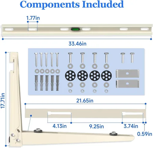 Miniatura 5 de Soporte de montaje en pared mini dividido: soporte de montaje en pared resistente para 9000 a 36000 BTU exterior Minisplit sin conductos, soporte