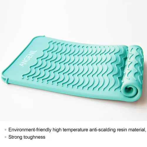 Miniatura 7 de ANGENIL Alfombrilla de silicona para rizador, resistente al calor para viajes, plancha plana de doble voltaje, alisadora de pelo, varita giratoria