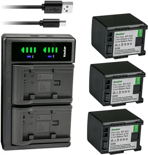 Miniatura 8 de Kastar Paquete de 4 baterías y cargador USB LTD2 compatible con Canon BP-820, Canon XA45, XA50, XA55, VIXIA HF G21, VIXIA HF G30, VIXIA HF G40