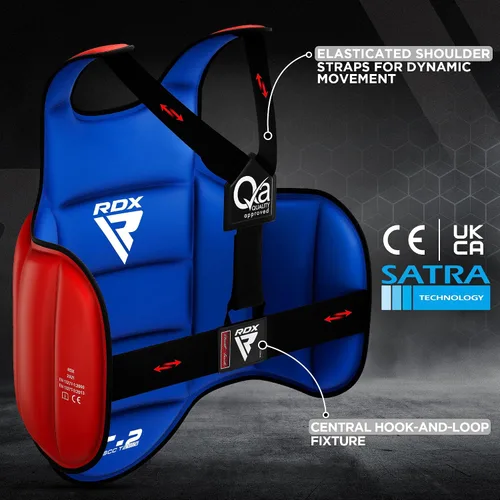 Miniatura 2 de RDX - Protector corporal reversible para boxeo, protector de pecho para kickboxing, MMA, Muay Thai, para entrenamiento de combate y golpes pesados