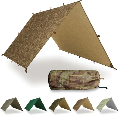 Miniatura 9 de AquaQuest Defender - Lona resistente impermeable (20,000 mm) con costuras selladas para camping, bushcraft y supervivencia Verde oliva (Olive Drab)