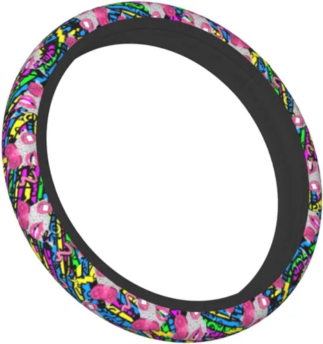 Miniatura 4 de La funda protectora universal elástica para volante estilo vintage de los años 80 y 90 es resistente al calor y antideslizante, adecuada