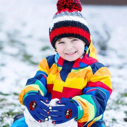 Miniatura 52 de Hicdaw 6 pares de guantes de invierno para niños, guantes de punto elásticos y cálidos para niños o niñas