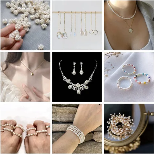 Miniatura 5 de Cuentas de perlas para fabricación de joyas, 100 piezas de 0.394 a 0.394 pulgadas (0.354-0.394 in) naturales auténticas de agua dulce cultivadas