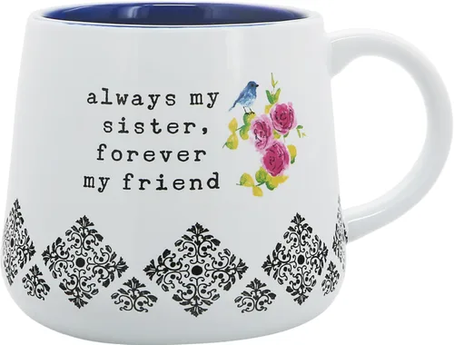 Pavilion Gift Company - Sister - Taza de cerámica de 18 onzas, regalo del día de la madre, taza de café para hermana amiga, 1 unidad