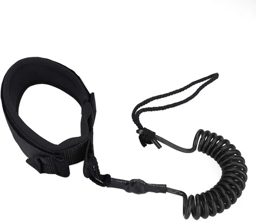 Miniatura 3 de Surfing Leg Leash,Stand Up Paddle Board Coiled Spring Leg Foot Rope Surfing Leash for Surfboard (black)