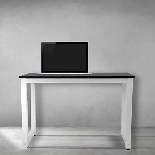 Miniatura 2 de G-PLUS Escritorio para computadora, mesa de trabajo resistente para oficina en casa, mesa de estudio de juegos simple de estilo moderno en blanco