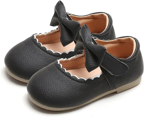 Peyarlie Zapatos de vestir para niña pequeña, Mary Jane bailarina, zapatos planos para fiesta, escuela, con lazo, boda, princesa