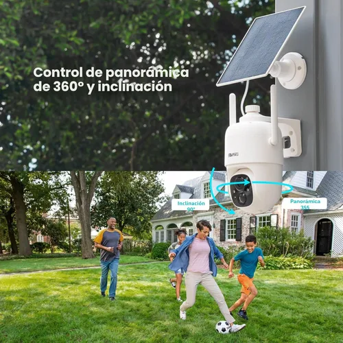 Miniatura 10 de SOVMIKU 2CQ1 AI 2K Cámara de seguridad solar inalámbrica para exteriores, alimentada por batería, audio bidireccional, detección de movimiento