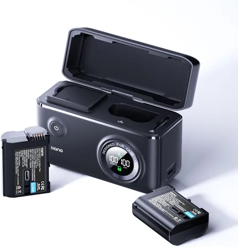 llano Paquete de 2 baterías Aurora EN-EL15C de 2600 mAh y cargador USB-C de 20 W para Nikon Z8, Zf, Z6III, D850, Z7II, Z6II, Z7, Z6, D7500, D750,
