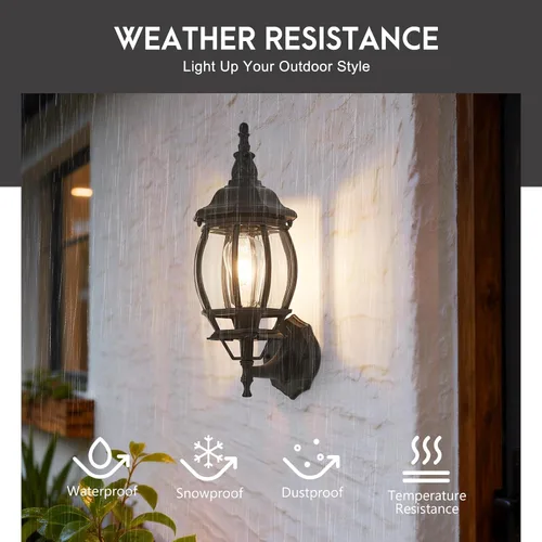Miniatura 2 de Paquete de 2 lámparas de aluminio impermeables para exteriores, luces de porche exteriores, apliques de pared al aire libre, luces de porche