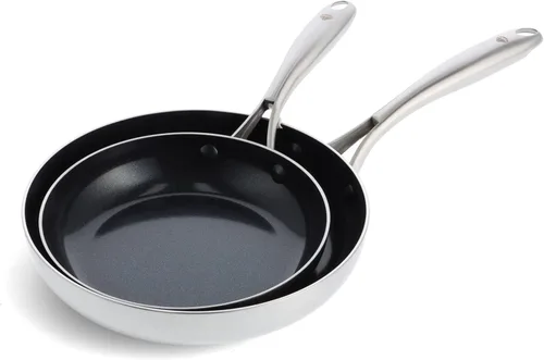 Miniatura 11 de Blue Diamond HD Stainless Steel Clad Pro - Juego de ollas y sartenes de 10 piezas, cerámica antiadherente con infusión de diamante, sin PFAS, apto