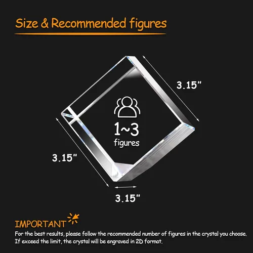 Miniatura 5 de PD 3DPIXDANCE Foto de cristal 3D (diamante mediano) grabada en 3D, regalo personalizado para el día del padre, cumpleaños, boda, aniversario
