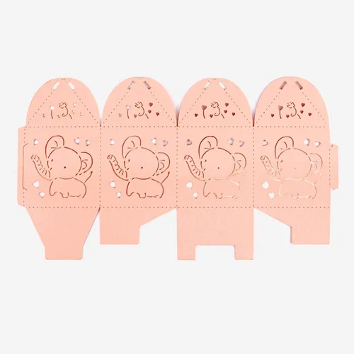 Miniatura 5 de Kslong Cajas de recuerdo de elefante rosa para baby shower, 50 cajas pequeñas de regalo de dulces de chocolate para niñas pequeñas, bonita caja