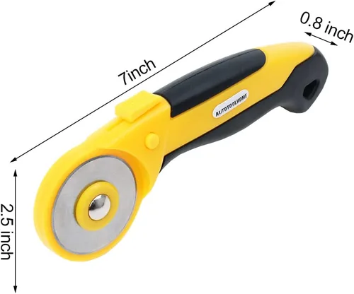 Miniatura 5 de Cortador giratorio de 45 mm Cortador automático de tela con cuchillas de cambio rápido y traba de seguridad para acolchado, costura, manualidades