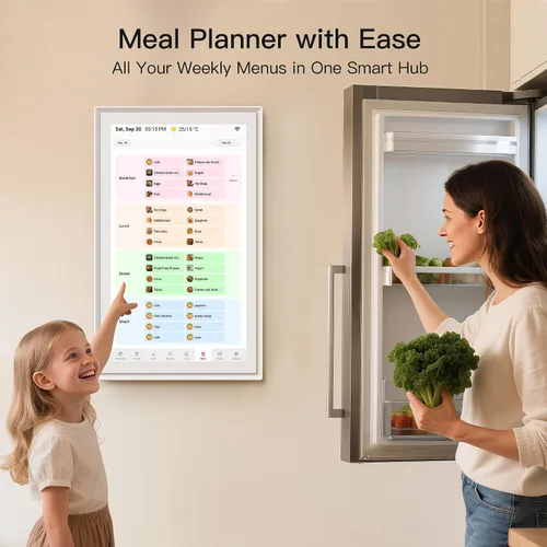 Miniatura 5 de Calendario digital familiar de 15.6 pulgadas, gráfico de tareas, planificador de comidas, pantalla de fotos, pantalla táctil interactiva FHD