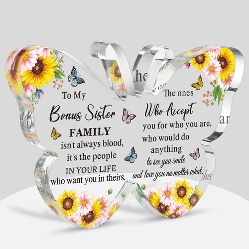Barydat Regalo adicional para hermana de hermana, hermano, marido, esposa en cumpleaños, mariposa, girasol, amigos, familia, mamá, decoración