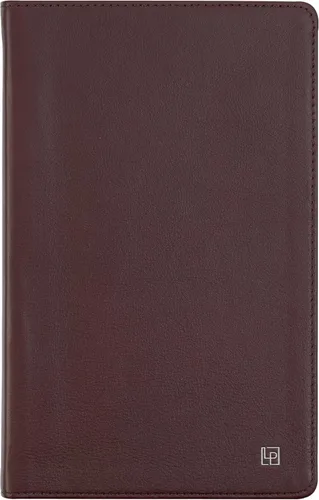Miniatura 8 de Cuaderno de escritura clásico de cuero, tapa blanda, rayado estrecho, tabla de contenido y páginas numeradas Britannica Rojo