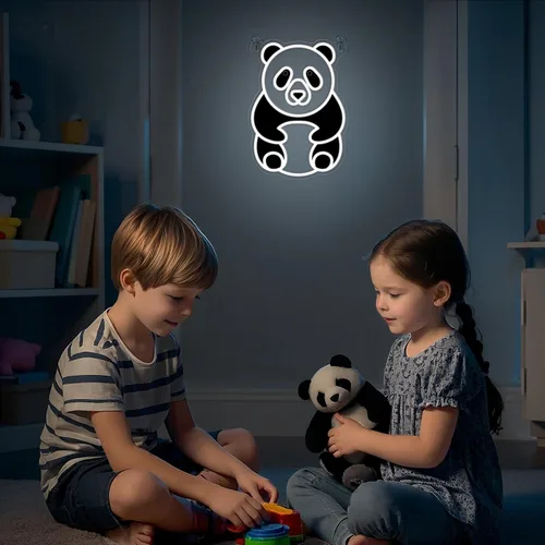 Miniatura 7 de YuanDian Letrero de neón de panda, luces de neón de animales para dormitorio, sala de estar, decoración de pared, regalos de fiesta de cumpleaños