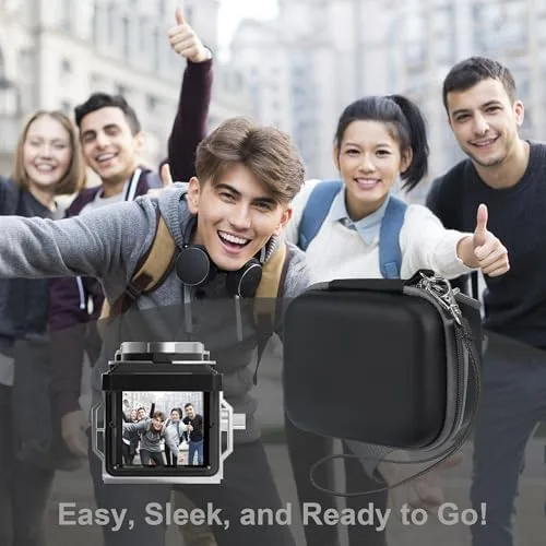 Miniatura 2 de Estuche para cámara digital Leayjeen Compatible con la cámara digital mini vintage CHUZHAO y adecuado para cámara de video portátil estilo TLR retro