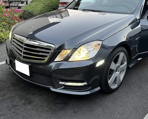 Miniatura 4 de iJDMTOY Luces de marcador lateral delanteras de tira completa LED blancas con lente semitransparente Compatible con Mercedes W207 E-Class 2-puertas