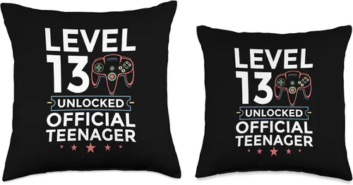 Miniatura 3 de 13th Birthday Gift Gamer Teen Boys Age Anniversary 13º cumpleaños Art Boys Level 13 - Almohada oficial para adolescentes, 16 x 16 pulgadas