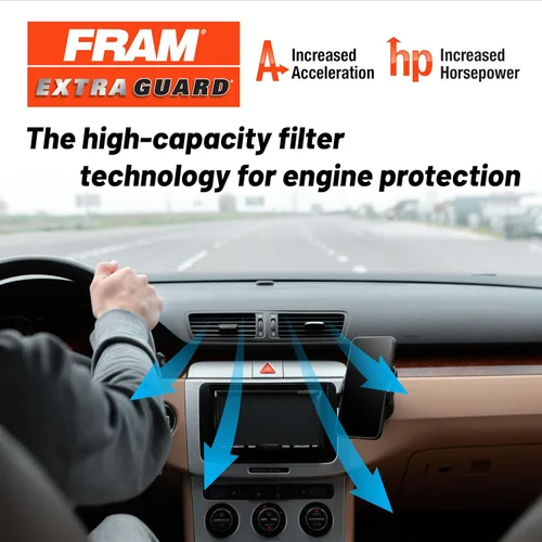 Miniatura 2 de FRAM Extra Guard CA10348 - Filtro de aire de repuesto para motor, para Jeep Wrangler seleccionados (3.6L y 3.8L), proporciona protección de filtro